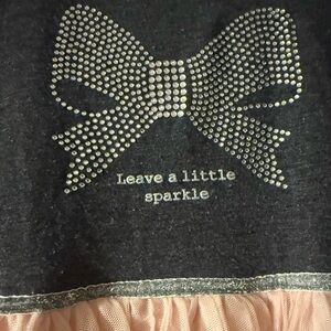 Zunie Charcoal Dress with Pink tutu and Silver Accents